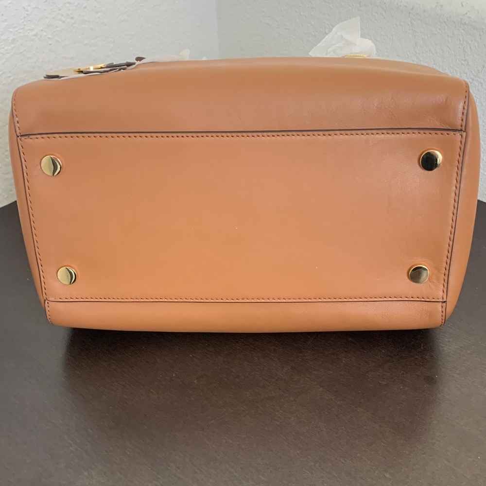 Michael Kors Brown Satchel with Gold Floral Details - Picture 15 of 16